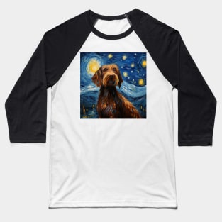 German Wirehaired Pointer Night Baseball T-Shirt